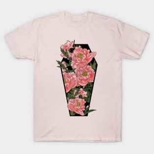 Peonies Coffin T-Shirt